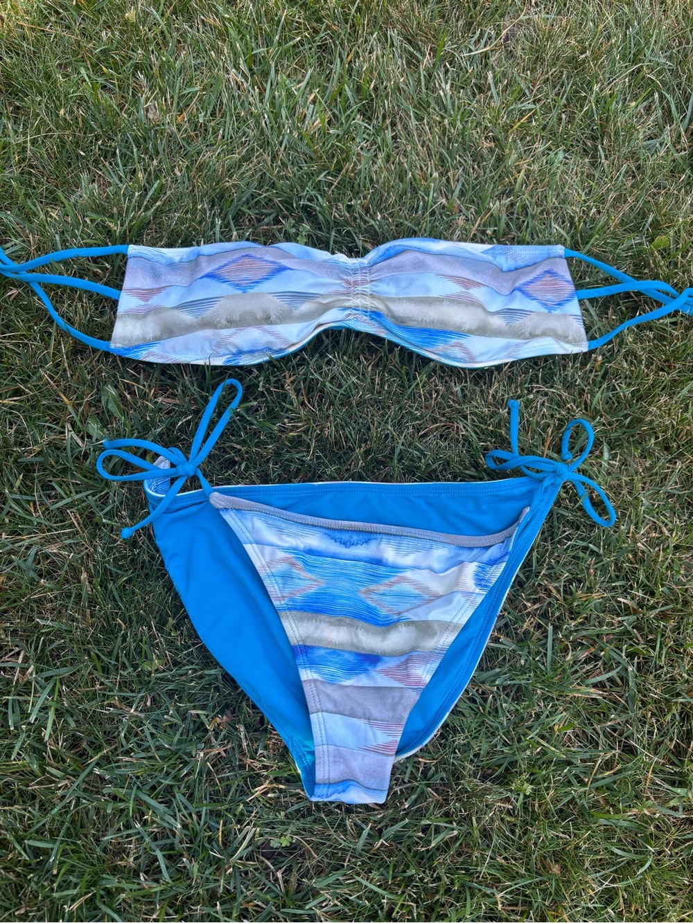 O'Neill Blue Bandeau Tie-Side Bikini Set